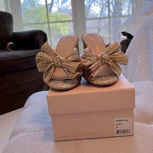 Loeffler Randall Gold Penny Knot Sandals